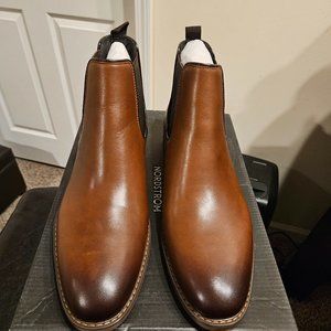 Mens brown Leather Casual boots
